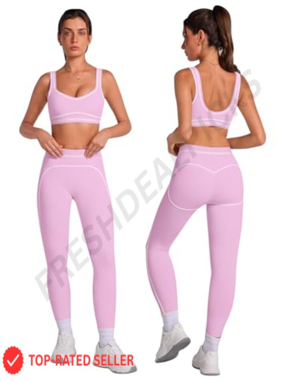 2 Piece Workout Set Sports Bra High Waist Leggings Yoga Gym Activewear